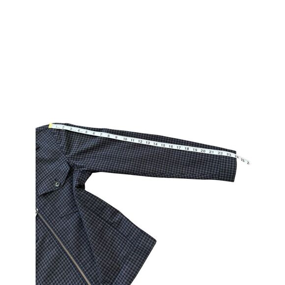 Slim Fit Murano Plaid Jacket Black And Blue Small Fashion Classy Zip Up - Picture 6 of 7